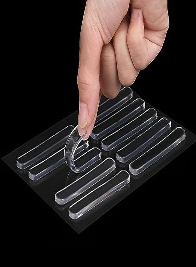 YOMITH Clear Rubber Silicone Strip Wall Protector, Cabinet Door Bumper, Furniture Drawer Safety Stopper, Car Anti Collision Bumper Guard (Pack of 10) - Image 1